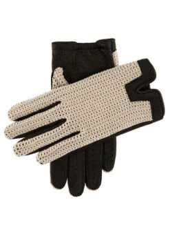 Men's Heritage Crochet-Back Peccary Leather Gloves 11 Men's Heritage Crochet-Back Peccary Leather Gloves -Dents 15 1005 Black