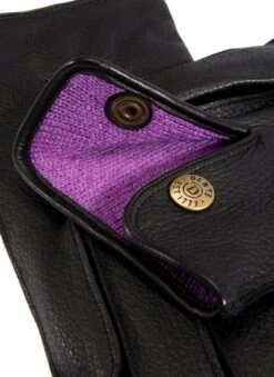 Men's Heritage Three-Point Cashmere-Lined Deerskin Leather Gloves -Dents 15 1011 black 2