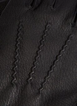 Men's Heritage Three-Point Cashmere-Lined Deerskin Leather Gloves -Dents 15 1011 black 4