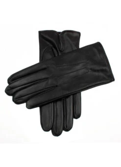 Men's Heritage Three-Point Silk-Lined Leather Gloves -Dents 15 1027Black