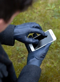 Men's Heritage Touchscreen Three-Point Leather Gloves -Dents 15 1100 Navy 0680ee0d 9245 489e bc0b 31545e013f69