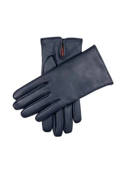 Men's Heritage Touchscreen Cashmere-Lined Leather Gloves -Dents 15 1116 Navy