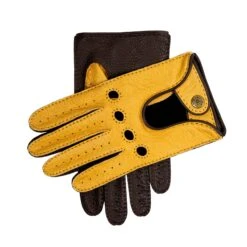 Men’s Heritage Handsewn Two-Colour Peccary And Deerskin Leather Driving Gloves