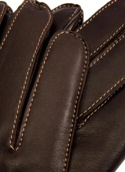 Men's Heritage Three-Point Cashmere-Lined Leather Gloves With Colour Contrast Details -Dents 15 1514 brown tangerine tangerine tangerine 5 61b13cc5 b50c 41fe abbe 4d36b07ea08b