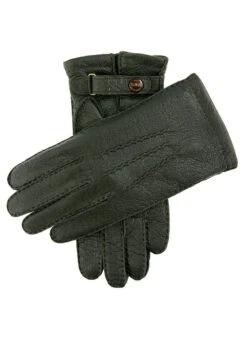Men's Heritage Handsewn Three-Point Cashmere-Lined Peccary Leather Gloves -Dents 15 1564 Hunter