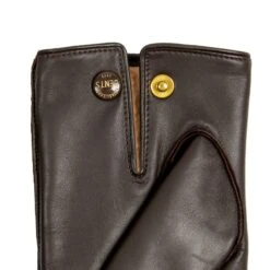 Men's Heritage Three-Point Fur-Lined Leather Gloves -Dents 15 1590 Brown Beige 5