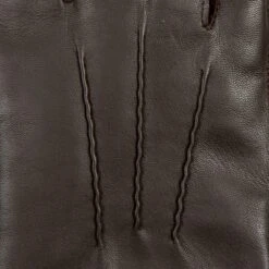 Men's Heritage Three-Point Fur-Lined Leather Gloves -Dents 15 1590 Brown Beige 7