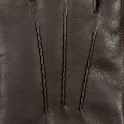 Men's Heritage Three-Point Fur-Lined Leather Gloves -Dents 15 1590 Brown Grey 7