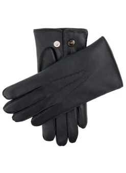 Men's Heritage Three-Point Fur-Lined Leather Gloves -Dents 15 1590 Navy 55b2f36b 55f5 4a13 af07 2d8cedfb74ba
