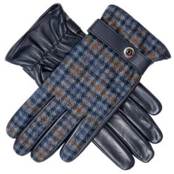 Men's Heritage Cashmere-Lined Abraham Moon Tweed And Leather Gloves