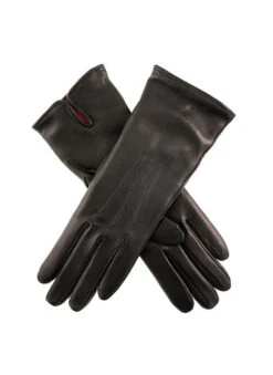Women's Heritage Three-Point Cashmere-Lined Leather Gloves -Dents 17 1029 Black