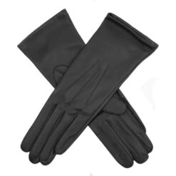 Women's Heritage Three-Point Silk-Lined Leather Gloves 16 Women's Heritage Three-Point Silk-Lined Leather Gloves -Dents 17 1048 Charcoal