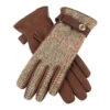 Women's Heritage Cashmere-Lined Harris Tweed And Deerskin Leather Gloves