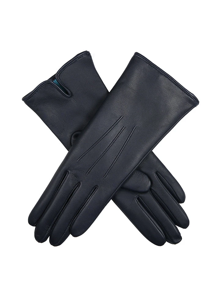 Women's Heritage Touchscreen Three-Point Cashmere-Lined Leather Gloves