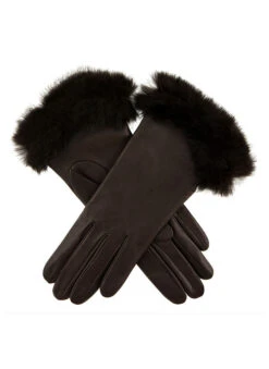 Women's Heritage Silk-Lined Leather Gloves With Fur Cuffs