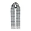 Men’s Windowpane Check Lambswool Scarf With Tassels