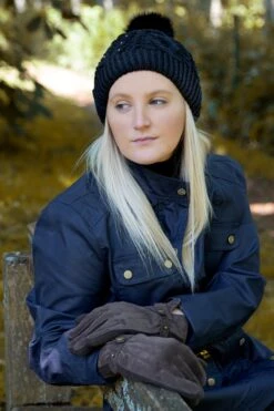 Women's Three-Point Fleece-Lined Suede Gloves -Dents 20.7 1171Mocca 3 3296Black