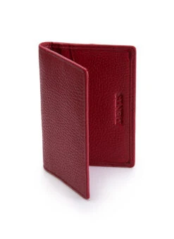 Men's Pebble Grain Leather Card Holder With RFID Blocking -Dents 23 5500 Berry 6