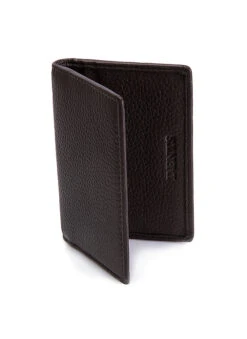 Men's Pebble Grain Leather Card Holder With RFID Blocking -Dents 23 5500 Chocolate NEW