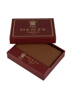 Men's Pebble Grain Leather Card Holder With RFID Blocking -Dents 23 5500Cognac