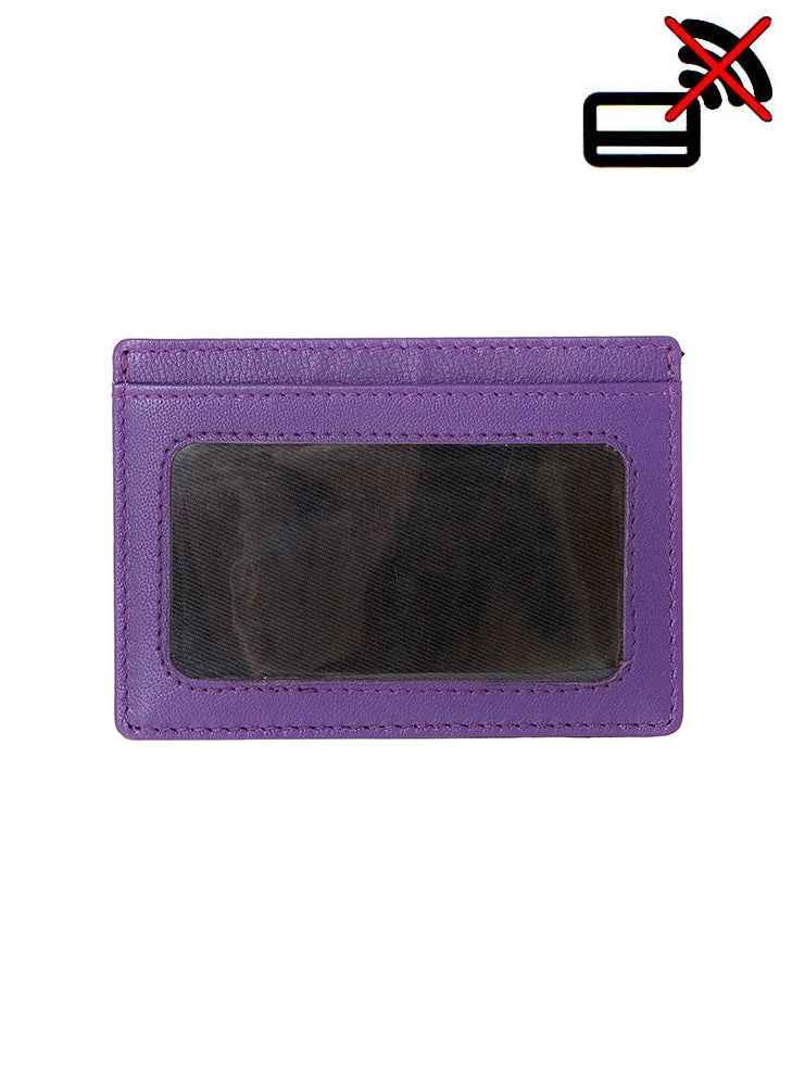 Men's Smooth Nappa Leather Card Holder With RFID Blocking And Window Pocket - Image 4