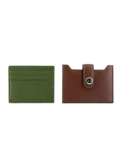 Men's Smooth Nappa Leather Card Holder With RFID Blocking And Case -Dents 23 5551 English Tan Olive 5