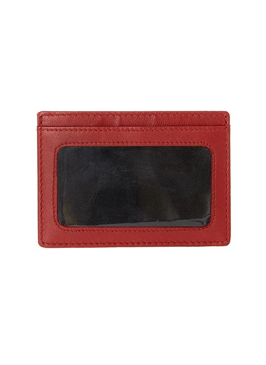 Men's Smooth Nappa Leather Card Holder With RFID Blocking And Window Pocket