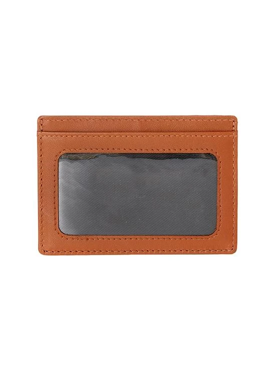Men's Smooth Nappa Leather Card Holder With RFID Blocking And Window Pocket - Image 2