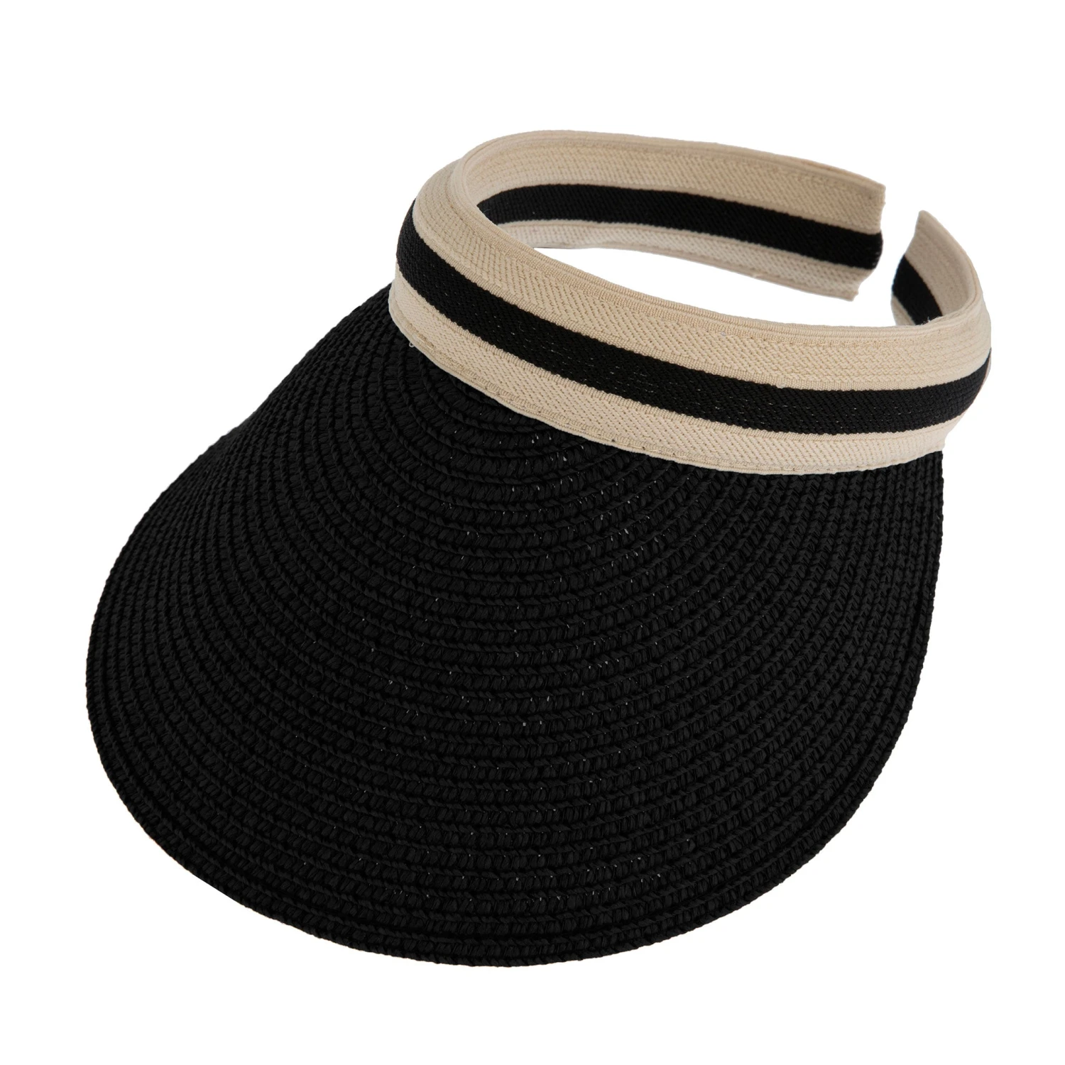 Women's Straw Sun Visor With Ribbon Band - Image 4