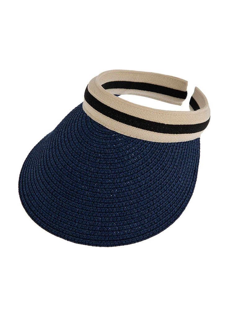 Women's Straw Sun Visor With Ribbon Band - Image 7