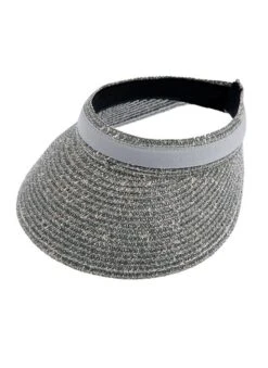 Women's Marl Straw Sun Visor With Ribbon Band