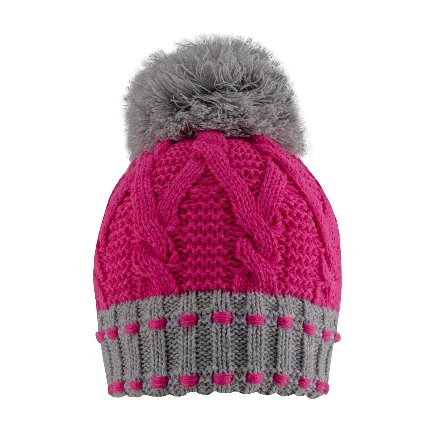 Women's Chunky Cable Knit Bobble Hat - Image 4