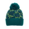 Women’s Jacquard Knitted Bobble Hat With Rose Pattern