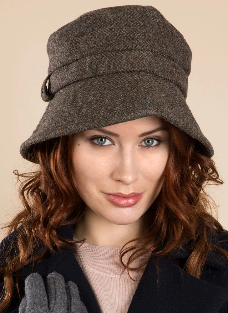 Women's Abraham Moon Herringbone Tweed Bucket Hat - Image 4