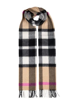 Heritage Plaid Check Cashmere Scarf With Tassels