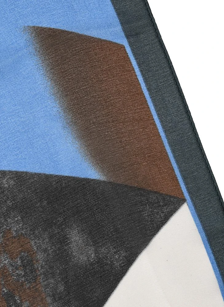 Women’s Abstract Geometric Print Silk-Like Lightweight Scarf - Image 2