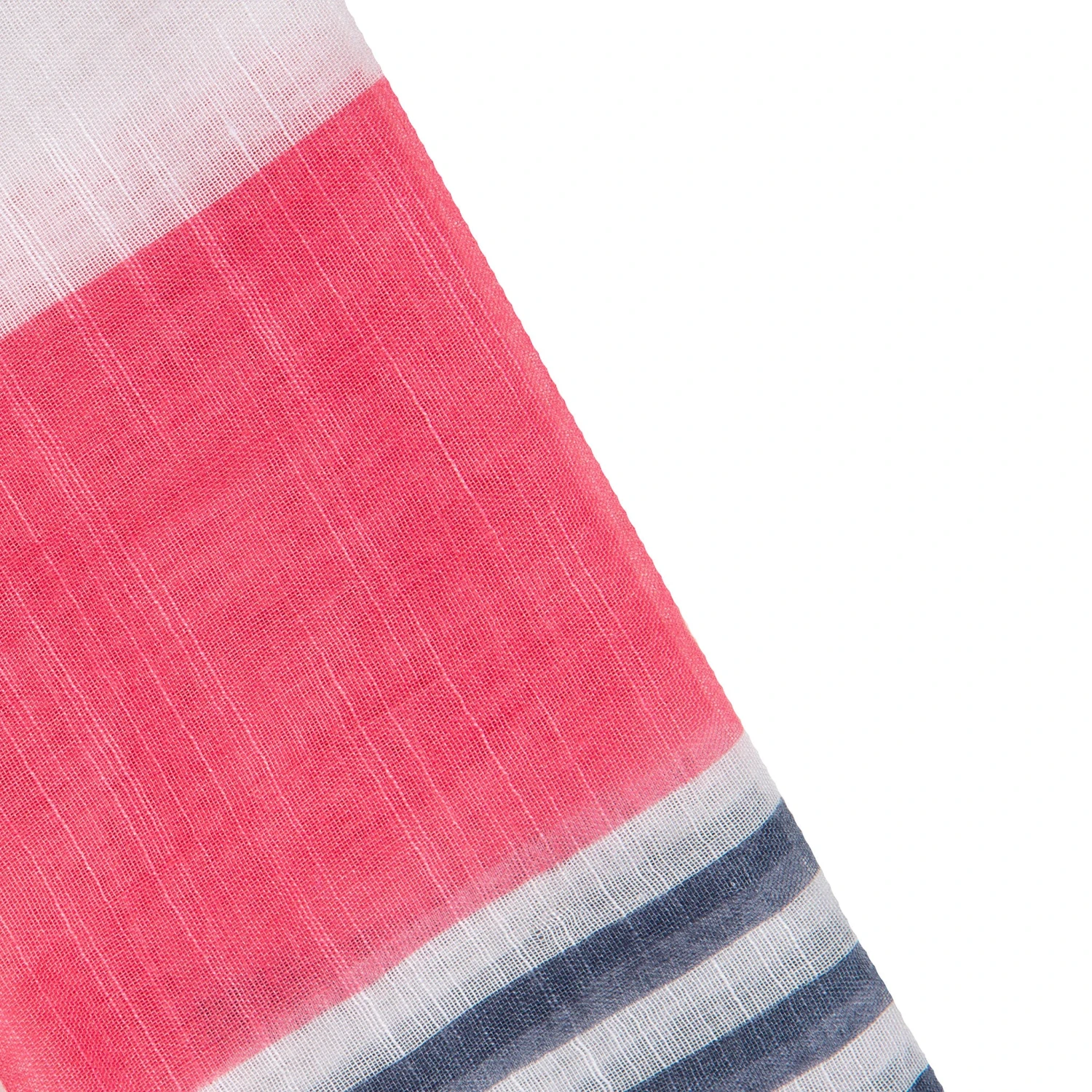 Women’s Two Stripe Pattern Lightweight Scarf With Tassels - Image 2