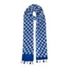 Women’s Small Checkerboard Check Lightweight Scarf With Tassels