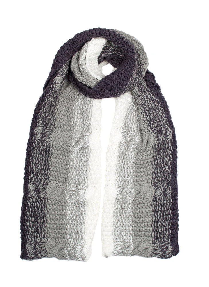 Women’s Multi-Colour Ombre Cable Knit Scarf - Image 2