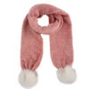 Women's Knitted Scarf With Faux Fur Pom Poms