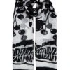 Women's Monochrome Floral Print Lightweight Scarf