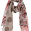 Women's Floral And Spot Print Lightweight Scarf