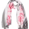 Women's Rose And Lily Print Lightweight Scarf