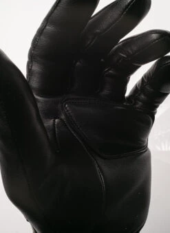 Men's The Suited Racer Cashmere-Lined Leather Driving Gloves -Dents 5 1003 black close up 4