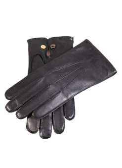 Men's Three-Point Wool-Lined Leather Officer's Gloves -Dents 5 1510 Black 780df7ed 24be 4417 880c a1500e02d556