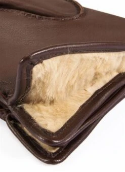 Men's Handsewn Three-Point Fur-Lined Leather Gloves -Dents 5 1517 20eng 20tan 201
