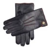 Men's Three-Point Lambswool-Lined Leather Gloves With Stud Tab