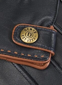 Men's Three-Point Lambswool-Lined Leather Gloves With Stud Tab -Dents 5 1525 20navy 20cognac 203 24140ca4 1aa6 4c7f a02b 3d55059ae0c8