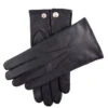 Men's Three-Point Red Cashmere-Lined Leather Gloves
