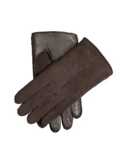 Men’s Touchscreen Single-Point Leather And Sheepskin Gloves -Dents 5 1565 Brown